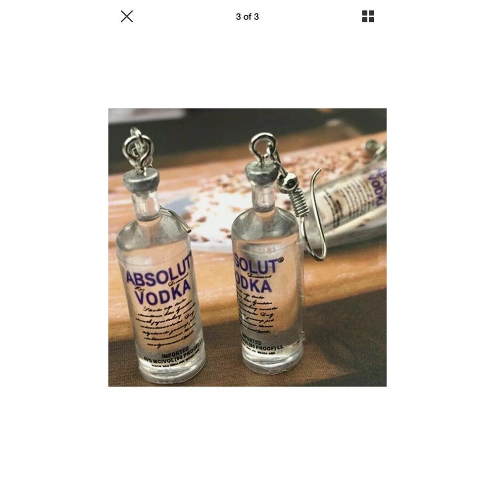 Absolute Vodka Earrings Liquor Bottle